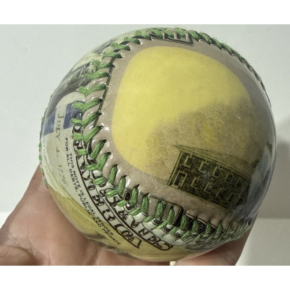 One Hundred Dollar Bill Bureau Of Engraving And Printing Souvenir Baseball Ball - Picture 6 of 7